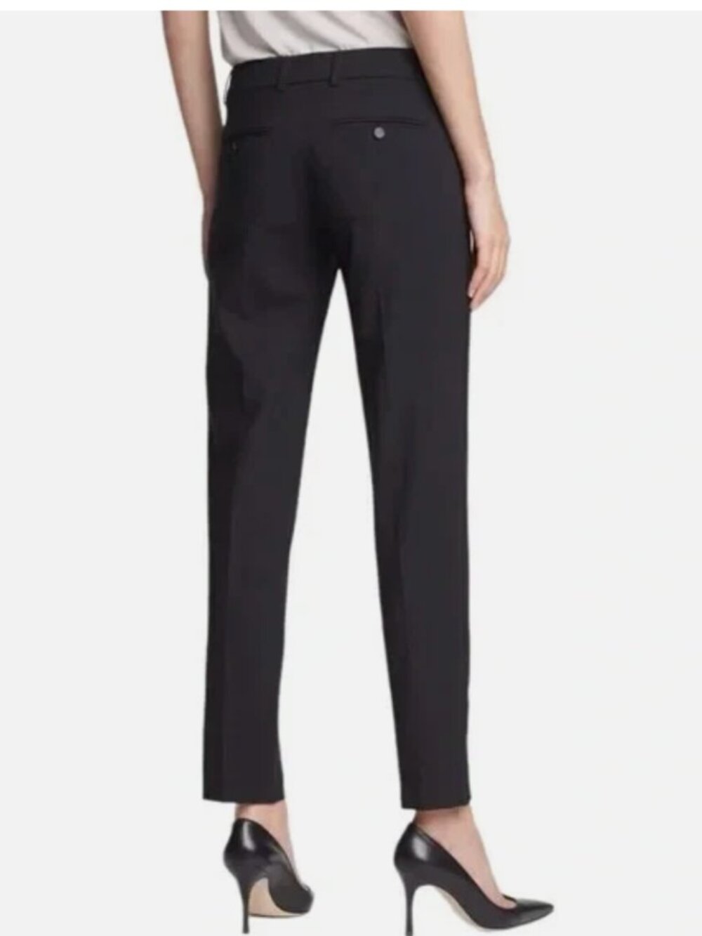 Vince Black Side Strapping Stretch Wool Trousers Pants Minimalist Size 12 EUC - Picture 2 of 16